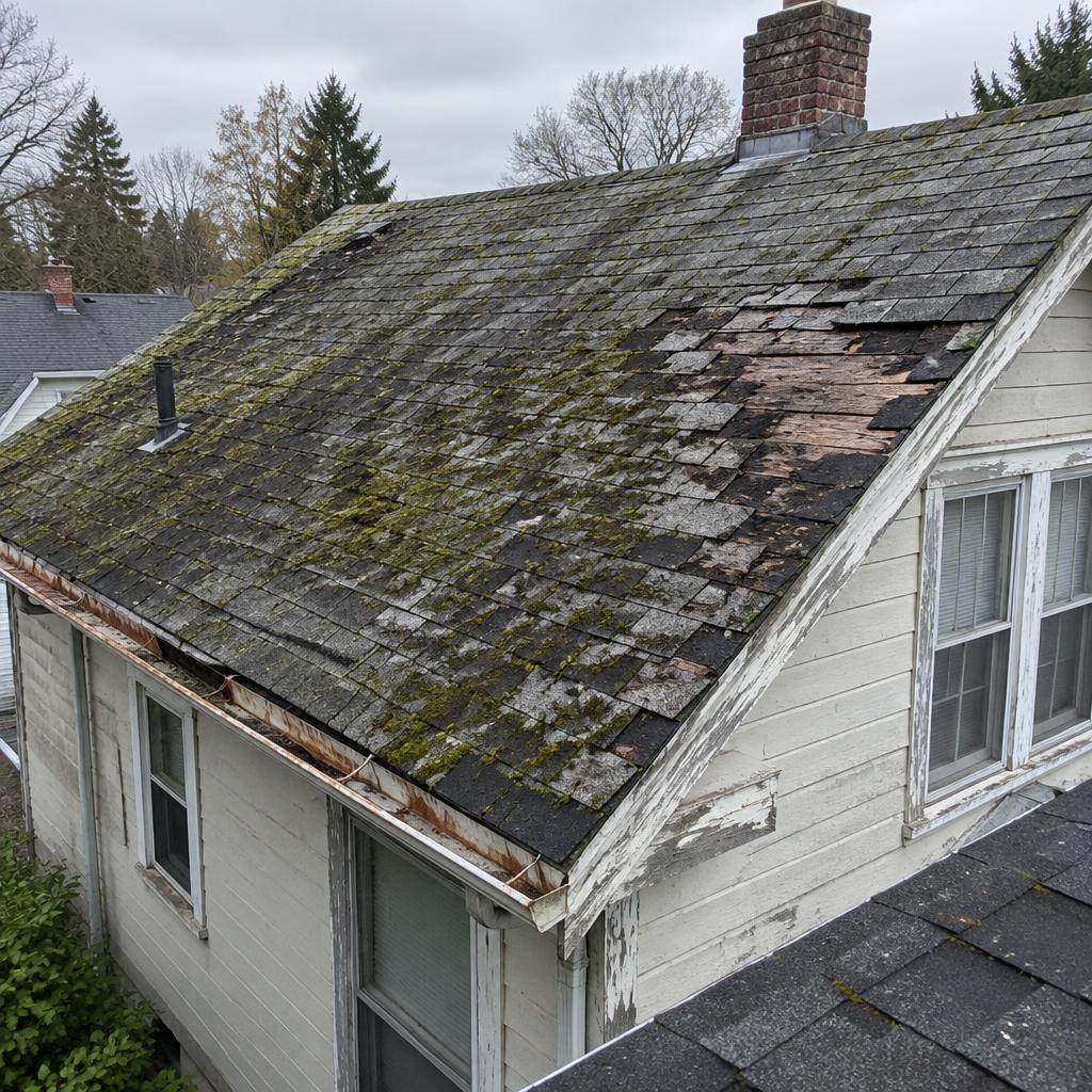 Full Roof Replacement before work by Basra Construction in Bronx